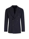 Tagliatore Double-breasted Tailored Jacket Flap Pockets In Black