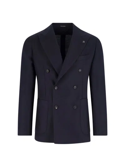 TAGLIATORE DOUBLE-BREASTED VIRGIN WOOL BLAZER