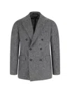 Tagliatore Tailored Double-breasted Herringbone Blazer In Black