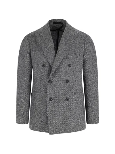 TAGLIATORE DOUBLE-BREASTED VIRGIN WOOL BLAZER