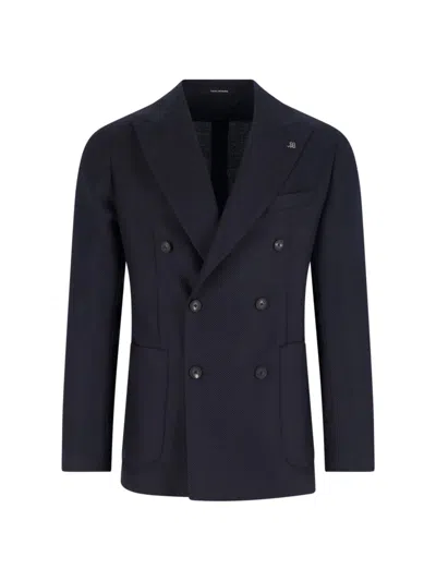 TAGLIATORE DOUBLE-BREASTED VIRGIN WOOL BLAZER