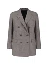 Tagliatore Double-breasted Houndstooth Jacket With Tailored Silhouette In Multi