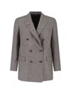 Tagliatore Double-breasted Houndstooth Jacket With Tailored Silhouette In Multi