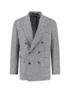 Tagliatore Double-breasted Houndstooth Blazer Button Detailing In White
