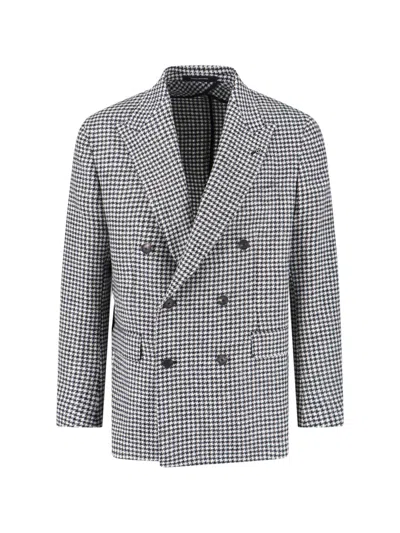 TAGLIATORE DOUBLE-BREASTED VIRGIN WOOL BLAZER