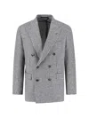 Tagliatore Double-breasted Houndstooth Blazer Button Detailing In White