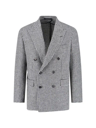 TAGLIATORE DOUBLE-BREASTED VIRGIN WOOL BLAZER
