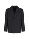 Tagliatore Tailored Double-breasted Jacket Notch Lapel In Gray