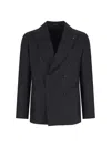 Tagliatore Tailored Double-breasted Jacket Notch Lapel In Black