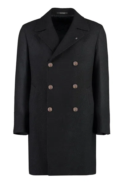 TAGLIATORE TAGLIATORE DOUBLE-BREASTED VIRGIN WOOL COAT