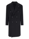 Tagliatore Black Double-breasted Coat With Four Pockets In Black