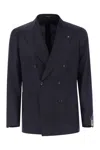 Tagliatore Blue Double-breasted Jacket With Patch Pockets