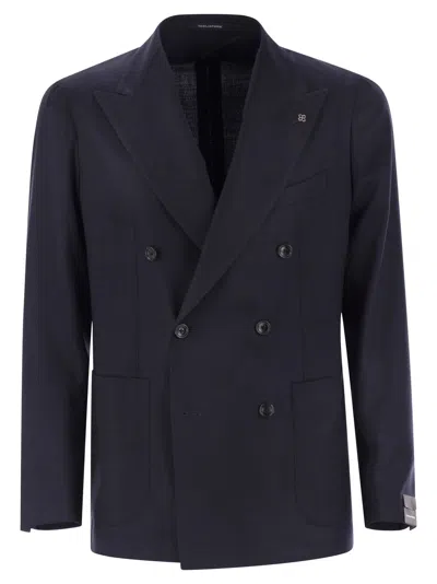 TAGLIATORE DOUBLE-BREASTED VIRGIN WOOL JACKET