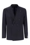 Tagliatore Blue Double-breasted Jacket With Patch Pockets In Blue
