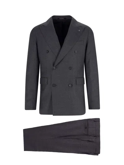 TAGLIATORE DOUBLE-BREASTED VIRGIN WOOL SUIT
