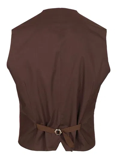 TAGLIATORE DOUBLE-BREASTED WAISTCOAT JACKETS BROWN