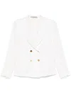 Tagliatore Double-breasted White Jacket With American Rear Vent In Multi