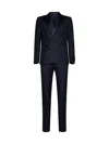 Tagliatore Blue Double-breasted Tuxedo Suit With Covered Buttons