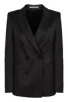 Tagliatore Double-breasted Wool Blazer In Black