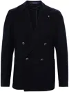 Tagliatore Double-breasted Wool Blazer In Blau