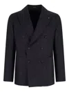Tagliatore Double-breasted Wool Blazer In Blue