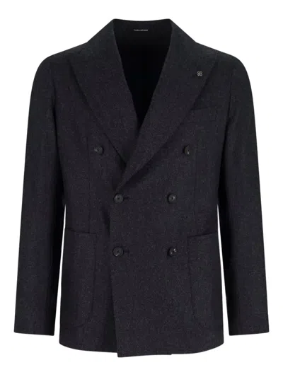 Tagliatore Double-breasted Wool Blazer In Blue