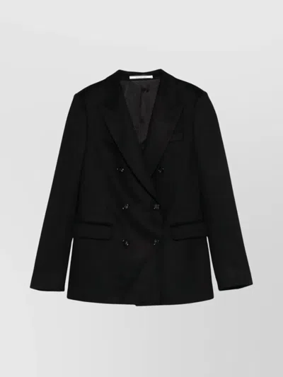TAGLIATORE DOUBLE-BREASTED WOOL BLAZER BUTTONED CUFFS