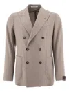 Tagliatore Wool Blend Double-breasted Blazer In Gray