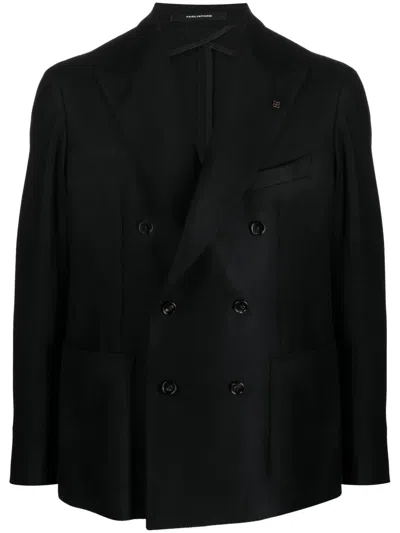 TAGLIATORE DOUBLE-BREASTED WOOL BLEND BLAZER
