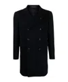 Tagliatore Double-breasted Wool-blend Coat In Black