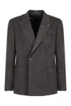 Tagliatore Blue Double-breasted Jacket With Patch Pockets