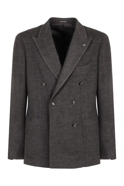 TAGLIATORE TAGLIATORE DOUBLE-BREASTED WOOL BLEND JACKET