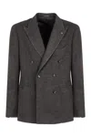 Tagliatore Blue Double-breasted Jacket With Patch Pockets