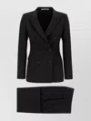 Tagliatore Double-breasted Wool Blend Suit With Tailored Trousers In Black