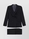 Tagliatore Double-breasted Wool Blend Tailored Suit In Black