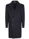 Tagliatore Double-breasted Wool Chacemire Coat In Black
