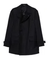 Tagliatore Double-breasted Wool Coat In Black