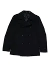 Tagliatore Double-breasted Wool Coat In Blue