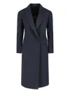 Tagliatore Notched Lapel Single-breasted Longline Jacket In Blue