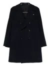 Tagliatore Double-breasted Wool Coat In Blue