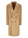 Tagliatore Double-breasted Wool Coat In Brown