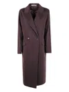 Tagliatore Double-breasted Coat Featuring Flap Pockets In Brown