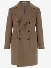 Tagliatore Double-breasted Wool Coat In Brown