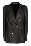 Tagliatore Check Double-breasted Blazer In Black