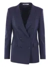 Tagliatore Double-breasted Wool Jacket In Black