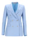 Tagliatore Double-breasted Wool Jacket In Blue