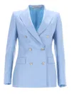 Tagliatore Double-breasted Wool Jacket In Blue