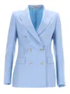 Tagliatore Double-breasted Wool Jacket In Blue