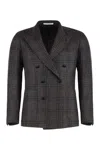 Tagliatore Double-breasted Checked Blazer In Transparent