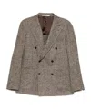 Tagliatore Double-breasted Wool Jacket In Brown
